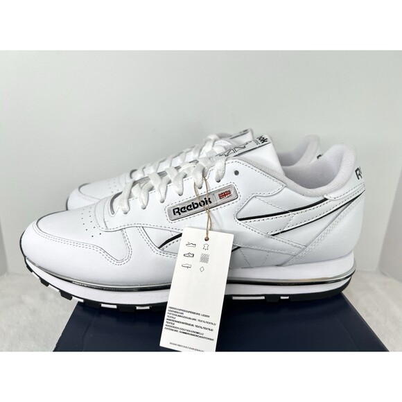 Reebok Classic Leather Clip V2 Mens 10.5 White Leather Sneakers 100202357 New main image 8